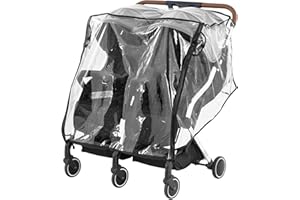 CWAGRQ Double Stroller Rain Cover Transparent Twins Strollers Cover Universal Double Stroller Rain Covers Windproof, Sun, Dust, Snow Protection Side by Side Baby Strollers Raincoat for Outdoor Travel