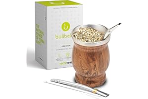 ‎BALIBETOV Balibetov Yerba Mate Tea Set, Cup and Stainless Steel Straw (Bombilla) for Mate Tea, Easy to Clean and Very Durable