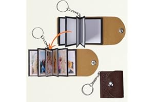 UNIQICON Mini Portachiavi con Foto, Fai da te con Piccole Foto in Pelle, Mini Album Fotografico Personalizzato, Piccolo Portachiavi Album, Portachiavi Personalizzato con Immagine, Regalo per Famiglia Amico