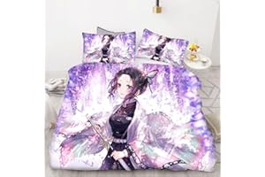 Bfrdollf Demon Bettwäsche 135x200 Anime Demon Bettbezug-Set 100% Mikrofaser Für Jungen Und Mädchen Kinder (3,Single 135 X 200 cm)