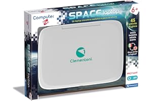 Clementoni - 16426 - Computer Kid Space Laptop - mówiąca elektroniczna gra edukacyjna, komputer dziecięcy, laptop dla dzieci 5 lat, technologia dla dzieci, przenośny, baterie w zestawie