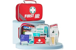 General Medi First Aid Kit (215 Piece) + 43 Piece Mini First Aid Kit - Includes Emergency Blanket, Bandage, Scissors for Home, Car, Camping, Office, Boat, and Traveling