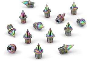 trenas HAEST spikar 6 mm – ihåliga stålspiknaglar – 1,3 g – pyramidform – färgglada – för tartan bana och fältväg – kompatibla – 14 stycken
