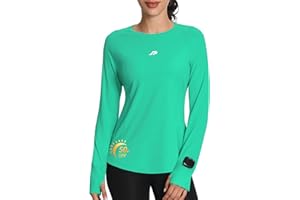 ANGEL CITIZ Womens Long Sleeve Running Top with Thumb Holes Gym Shirts Yoga Worout Tops Quick Dry UPF 50+