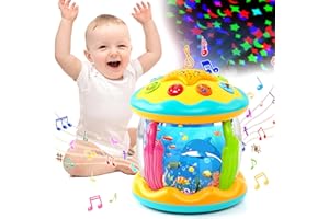 obakaer Sensory Toys for 1 Year Old Boys Girls, Ocean Projector Baby Toys 12 Months, Musical Light Up Toys for 12 18 Month, 1st Birthday Gifts for Toddler Christmas Crawling Tummy Time Toy