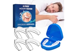 TPUBMITY 4 Piezas Ferula Descarga Bruxismo,Bruxismos Dental Noche,2 Tamaños Kit de Protección Dental,Disfruta de un Sueño Tranquilo