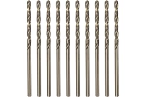 sourcing map 10pcs Cobalt Jobber Drill Bits 2.3mm / 0.091" M35 High Speed Steel HSS Twist Drilling Bit Tool for Stainless Steel Copper Wood Plastic and other Hard Materials