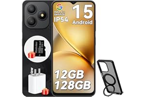 Blackview Wave 9C Handy Ohne Vertrag Android 15, 12GB+128GB/2TB TF, 6.56", 5000mAh Smartphone Ohne Vertrag Günstig, IP54, 13MP+8MP, Fingerabdruck/GPS/OTG/ 32GB TF Karte/Ring-Halter Handyhülle