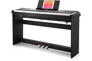 Donner Pianoforte Digitale Tastiera 88 Tasti Piano Elettrico Fullsize Semiweighted per Principianti con Supporto per Pianoforte e Pedale, DEP-10S