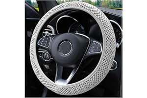 Adunsiaoto Universal Fit Car Steering Wheel Cover, Elastic Steering Wheel Cover, Anti-Slip Vehicle Car Steering Wheel Covers Protectors Diameter 36-38cm, Interior Accessories for Car(Grey)