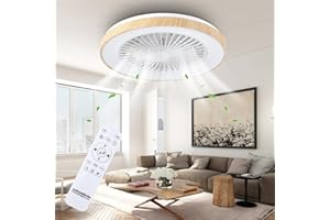 activeallbrite Ventiladores de techo, Motor DC 20W, Velocidad del Viento ajustable con Control Remoto, Adecuado Dormitorio, Habitación infantil.