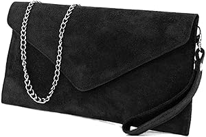 LEAHWARD Genuine Italian Suede Leather Envelope Clutch Bags Party Wedding Purse Handbag Cross Body Bag CW01