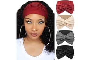 DRESHOW 4 Piezas Diadema Para Mujer Turbante Bohemia Elástico Cinta Banda para El Cabello Diadema Accesorios Para El Cabello