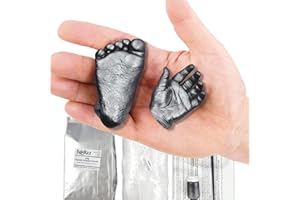 Baby Casting Kit to Make 3D Hand and Foot Plaster Casts by BabyRice (Pewter)