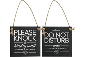 PENNLE One 2-Sided Sign, Do Not Disturb Door Hanger Sign, Please Do Not Disturb on Front and Please Knock on Back Side, Please Knock Sign for Office Door Home Clinic Meeting Session, Double Sided Plaque 6 In