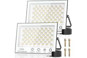 wowspeed Focos LED Exterior 150W 2 Piezas - Super Luminoso 15000LM 6500K Blanco Frí Foco LED, Impermeable IP66 Luz LED Exterior para Jardín, Patios, Parking, Hotel, Naves etc