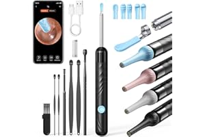 QIMIC Ear Wax Removal Tool Camera - 2 in 1 Wireless WiFi Rechargeable Ear Cleaner- 1080P HD Camera with 6 Ear Scoops 4 Colorful Accessories - Cleaner for iOS and Android