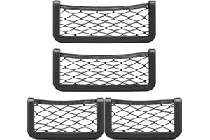 HAOSEA 4Pcs Car Net Pocket for Phone,Car Storage Mesh Bag Car Storage Net Large Car Storage Pocket Elastic Storage Net for Bottles Groceries Back Seat Car/Truck Trunk（2 Size）