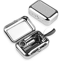 2 Stück Taschenaschenbecher Edelstahl - Mini Aschenbecher Mit Schlüsselanhänger