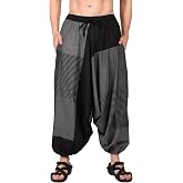 Whitewhale Men Women Cotton Summer Loose Baggy Hippie Boho Harem Pants