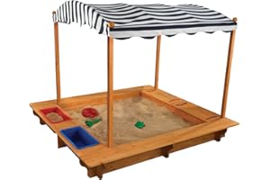 KidKraft Bac à Sable en Bois avec Auvent, Jeux d'extérieur pour Enfant, Aire de Jeux, 00165