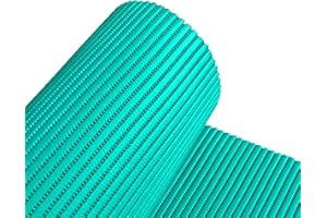 EXMA Alfombrilla Rejilla Protector con Base Antideslizantes Almohadilla Multiuso | Base Cajones Cocina Vajilla Fregadero Armarios | 100% PVC Higiénica | Ancho 65cm - Azul Turquesa