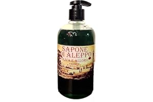 NATURA COLLECTION Sapone di Aleppo Liquido 500 ml Originale all'Olio d'Oliva e 25% di Olio di Alloro