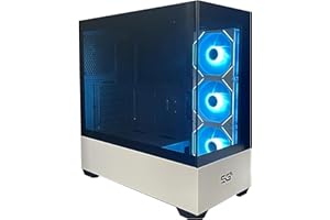 SaharaGaming SG520 W/ 3 x 12cm White Mirror ARGB Fans & mini PWM Fan Hub Fan Tempered Gaming Case with USB 3.0 and USB 2.0, Supports up to 360mm AIO, 170mm PSU, and 250mm PSU Height.