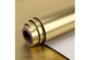 HBell Metallic Gold Wrapping Paper Roll,43cm*10m Gold Matte Wrapping Paper for Birthday Gift Wrap,DIY Crafts,Wedding, Christmas,Baby Shower,Festive Decorations