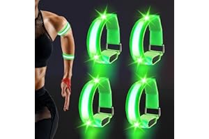 TranRantic LED Light Up Armbands, Reflective Wristbands with Flashing Lights, Running Safety Lights for Night Runners Jogging Dog Walking, Glow in The Dark Bracelets for Party