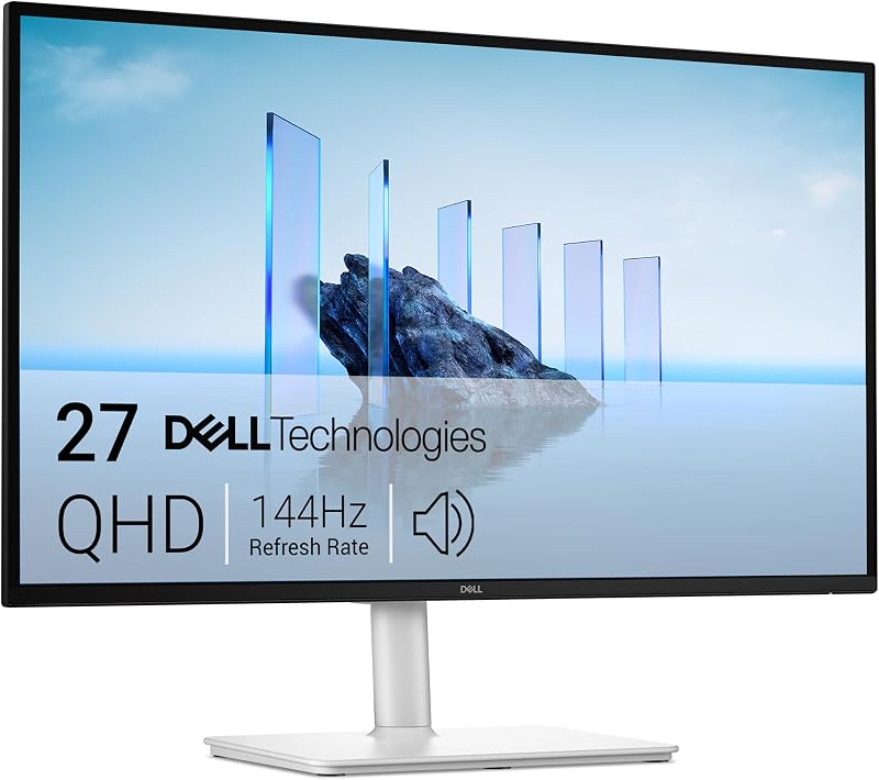 Dell 27 Plus Monitor - S2725DSM, QHD (2560x1440), 144Hz, IPS, 1ms MPRT, AMD FreeSync, 99% sRGB, Regolabile in Altezza, Altoparlanti integrati, DisplayPort, HDMI, 3 Anni di Garanzia, Bianco