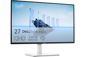 Dell 27 Plus Monitor - S2725DSM, QHD (2560x1440), 144Hz, IPS, 1ms MPRT, AMD FreeSync, 99% sRGB, Height Adjustable, Built-in Speakers, DisplayPort, HDMI, 3 Years Warranty, White