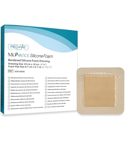 Medicazione In Schiuma Con Bordo In Silicone E Ioni Ag, Misura 12,5x12,5 Centimetri, 5 Pezzi