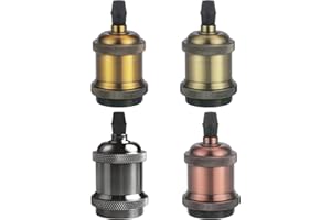 DiCUNO Vintage E27 douille de lampe, Edison retro suspension lampe, Solide céramique adaptateur, 4 Pièces mélange socket