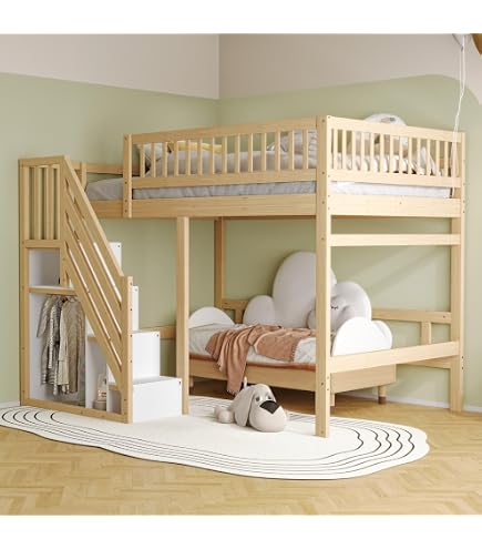 Lit Mezzanine Enfant 140x200 Cm - Avec échelle, étagères Et Table - Métal Renforcé, Barrière Sécurité - Noir