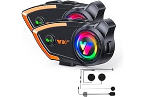 KHPTOP Motorrad Intercom Headset Motorrad Helm Bluetooth Headset 500m 2 Fahrer Intercom Headset mit CVC Geräusch Sound Qualität Lautsprecher Kommunikationssysteme Motorrad Reiten/Schneemobil/Radfahren/Sport