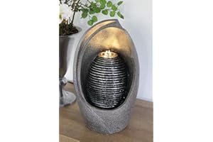 ARNUSA Fuente de interior con iluminación BK835 fuente de jardín fuente de agua fuente de mesa