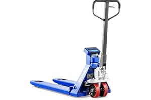 Pallit Transpalette Scale+ avec Balance | Pas de 0,5 kg | Capacité de Charge 2000 kg | Longueur de Fourche de 1150 mm | Roues en PU