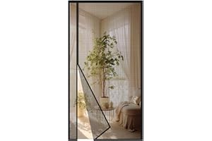 MAGICDOOR Fibreglass Magnetic Screen Door, 120x210cm Side Opening ANI-Mosquito Net for Fly Screen Windows, Fine Mesh, with Powerful Magnets, Door Curtain for Living Room Patio Kitchen-Black