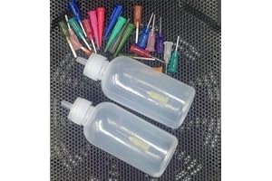 LTKJ Juego de botellas aplicadoras de dispensadores, botellas dispensadoras de 50 ml con 21 agujas dispensadoras para bricolaje Quilling, pintura acrílica, botella engrasadora, manualidades