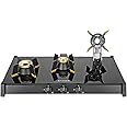 Faber Liftable Burners Freestanding Cooktop | Genius 753 Bk | 75Cm Width | Brass Burners | Manual Ignition | Abs Knobs | Pan Support | 2 Yrs Comprehensive,5 Yrs Valve & Burners,7 Yrs On Glass, Black