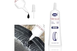 badaren Colle Pneu Voiture, Colle Réparation Pneu Voiture Adaptée Aux Voitures/Motos/Véhicules Électriques/Vélos - Répare Rapidement Les Fissures, Les Trous et Le Pelage des Pneus - 110 ML