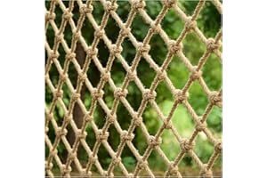 AMAKAA Rete Tessuta A Mano, Rete di Protezione in Corda di Canapa, Rete di Sicurezza per Parchi Giochi in Iuta Naturale con Varie Misure Disponibili(Size:1x2m)