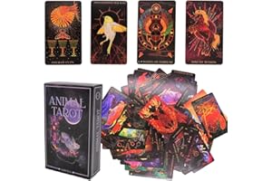 LABDIP Animal Tarot Card Deck Tarot Oracle Card Animal Tarot Cards For Beginners Unique Game Of Cards Divination Tool Lover Oracle Cards Tarot Fortunetelling Card Deck and Animal Spirit Deck Dimension Cards