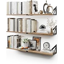 CASSA ZENO Wandmontierte schwebende Bücherregale für die Wand, 3er-Set