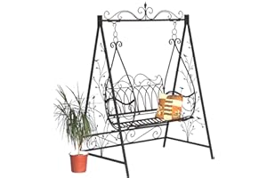 DanDiBo Hollywood Swing Metal 2 Seater Antique Vintage 1868 Wrought Iron Garden Swing Garden Swing