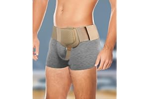 Nogsay Cintura erniaria inguinale per uomini e donne, cintura flessibile per ernia inguinale, ernia inguinale regolabile, sollievo dal dolore (pelle)