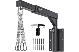 Kipika Soporte de pared giratorio resistente para sacos de boxeo, longitud ajustable para gimnasio en casa, kickboxing, muay thai, bolsas de velocidad