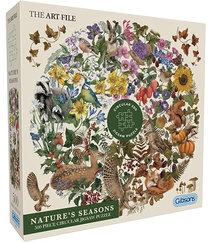 A Year In The Garden 500 Piece Round Jigsaw Puzzle Gibsons - View #3