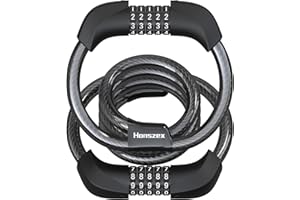 Honszex Cadenas Trotinette Electrique, Antivol Trotinette Electrique 105 cm, Cadenas à Combinaison à 5 Chiffres, Antivol Velo, Cable-Serrure à Double Tête, Accessoires Trottinette Electrique